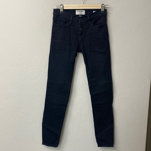 Frame Le skinny de Jeanne black button fly jeans size 26 - Picture 1 of 11
